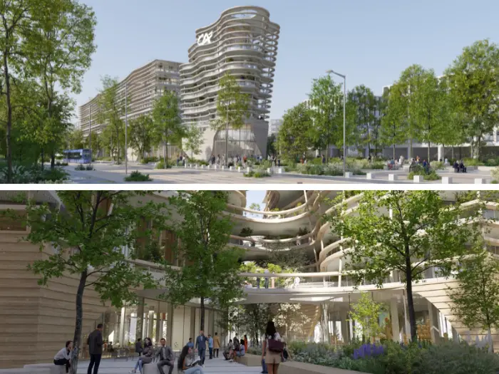 Perspective du futur siège du Crédit Agricole du Languedoc à Cambacérès